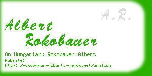 albert rokobauer business card